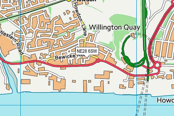 NE28 6SW map - OS VectorMap District (Ordnance Survey)