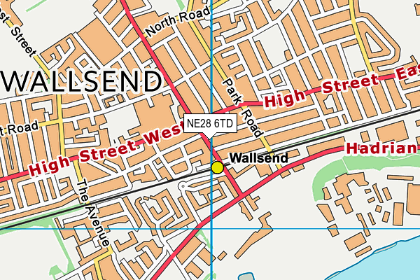 NE28 6TD map - OS VectorMap District (Ordnance Survey)