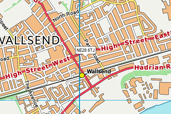 NE28 6TJ map - OS VectorMap District (Ordnance Survey)