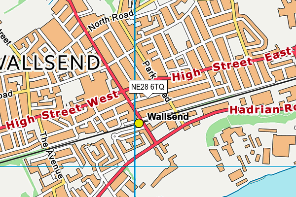 NE28 6TQ map - OS VectorMap District (Ordnance Survey)