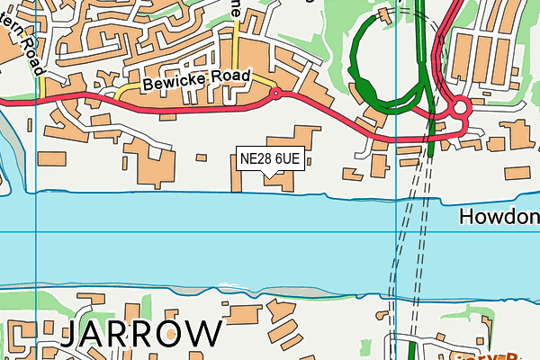 NE28 6UE map - OS VectorMap District (Ordnance Survey)