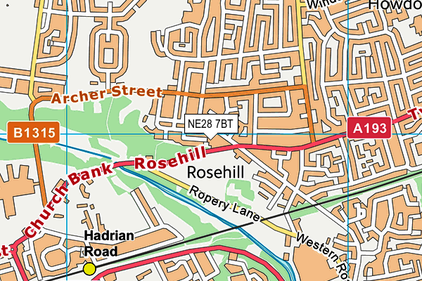 NE28 7BT map - OS VectorMap District (Ordnance Survey) NE28 7BT map - OS VectorMap District (Ordnance Survey)