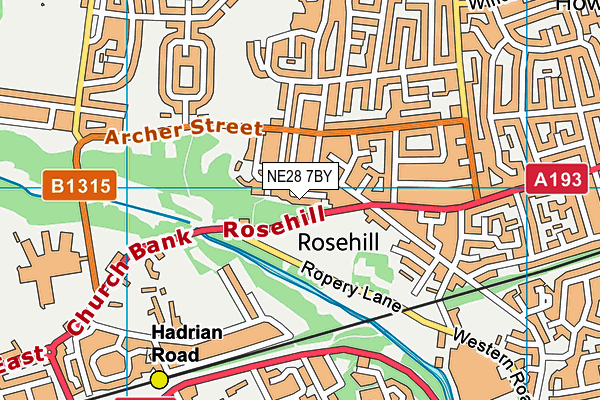 NE28 7BY map - OS VectorMap District (Ordnance Survey) NE28 7BY map - OS VectorMap District (Ordnance Survey)