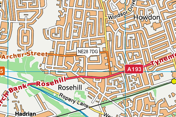 NE28 7DG map - OS VectorMap District (Ordnance Survey) NE28 7DG map - OS VectorMap District (Ordnance Survey)