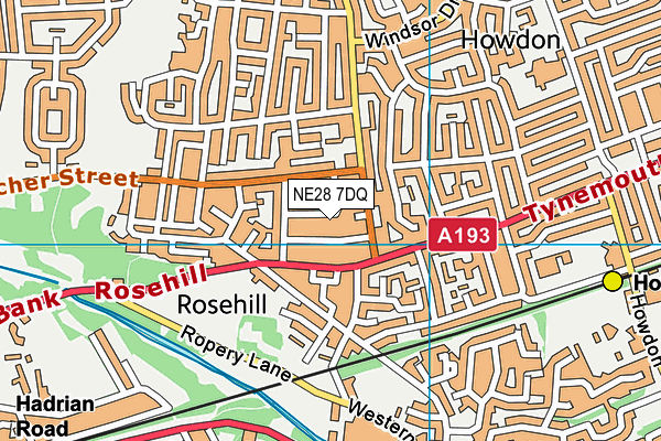 NE28 7DQ map - OS VectorMap District (Ordnance Survey) NE28 7DQ map - OS VectorMap District (Ordnance Survey)