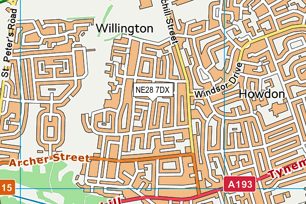 NE28 7DX map - OS VectorMap District (Ordnance Survey) NE28 7DX map - OS VectorMap District (Ordnance Survey)