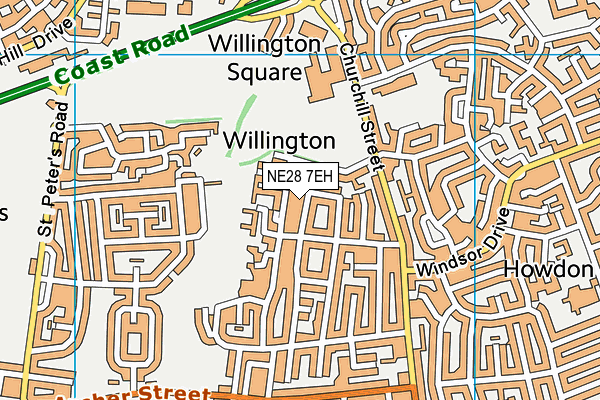NE28 7EH map - OS VectorMap District (Ordnance Survey) NE28 7EH map - OS VectorMap District (Ordnance Survey)