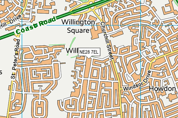 NE28 7EL map - OS VectorMap District (Ordnance Survey) NE28 7EL map - OS VectorMap District (Ordnance Survey)