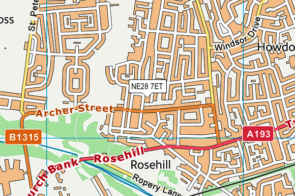 NE28 7ET map - OS VectorMap District (Ordnance Survey) NE28 7ET map - OS VectorMap District (Ordnance Survey)
