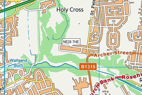 NE28 7HE map - OS VectorMap District (Ordnance Survey) NE28 7HE map - OS VectorMap District (Ordnance Survey)