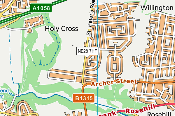 NE28 7HF map - OS VectorMap District (Ordnance Survey) NE28 7HF map - OS VectorMap District (Ordnance Survey)