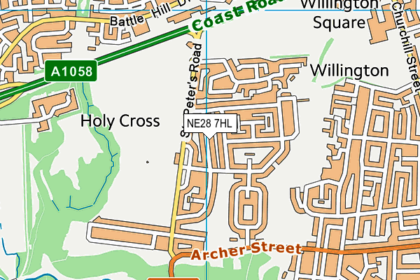 NE28 7HL map - OS VectorMap District (Ordnance Survey) NE28 7HL map - OS VectorMap District (Ordnance Survey)