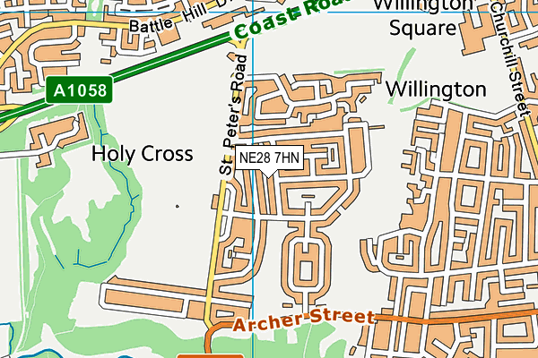 NE28 7HN map - OS VectorMap District (Ordnance Survey) NE28 7HN map - OS VectorMap District (Ordnance Survey)