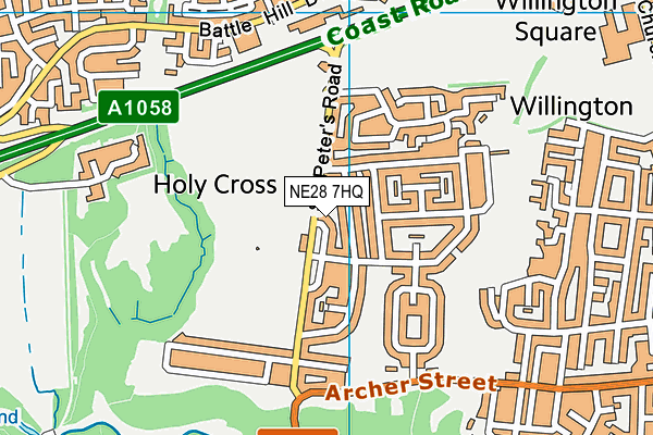 NE28 7HQ map - OS VectorMap District (Ordnance Survey) NE28 7HQ map - OS VectorMap District (Ordnance Survey)