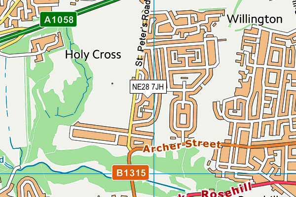 NE28 7JH map - OS VectorMap District (Ordnance Survey) NE28 7JH map - OS VectorMap District (Ordnance Survey)