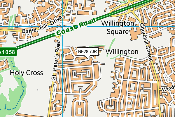 NE28 7JR map - OS VectorMap District (Ordnance Survey) NE28 7JR map - OS VectorMap District (Ordnance Survey)