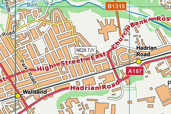 NE28 7JY map - OS VectorMap District (Ordnance Survey) NE28 7JY map - OS VectorMap District (Ordnance Survey)