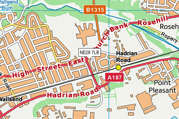 NE28 7LB map - OS VectorMap District (Ordnance Survey) NE28 7LB map - OS VectorMap District (Ordnance Survey)