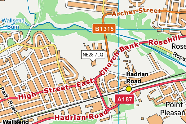 NE28 7LQ map - OS VectorMap District (Ordnance Survey) NE28 7LQ map - OS VectorMap District (Ordnance Survey)