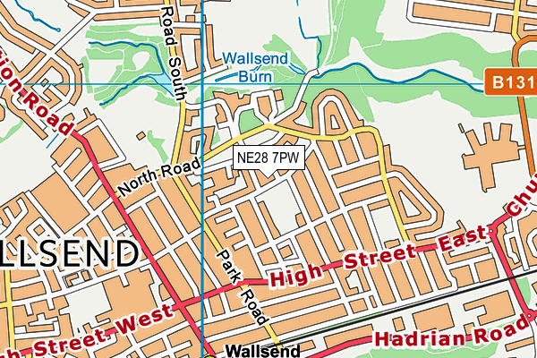 NE28 7PW map - OS VectorMap District (Ordnance Survey) NE28 7PW map - OS VectorMap District (Ordnance Survey)