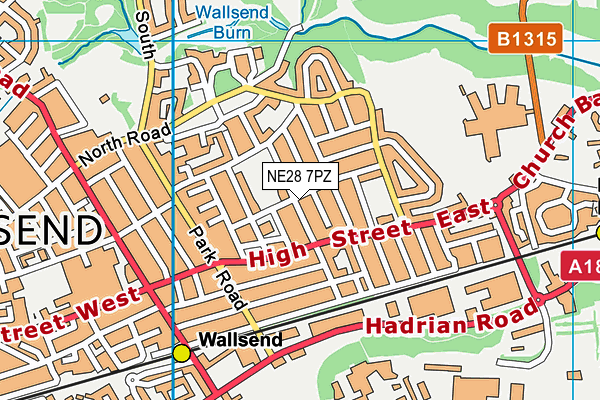 NE28 7PZ map - OS VectorMap District (Ordnance Survey) NE28 7PZ map - OS VectorMap District (Ordnance Survey)