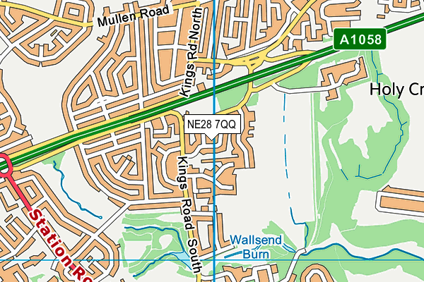 NE28 7QQ map - OS VectorMap District (Ordnance Survey)