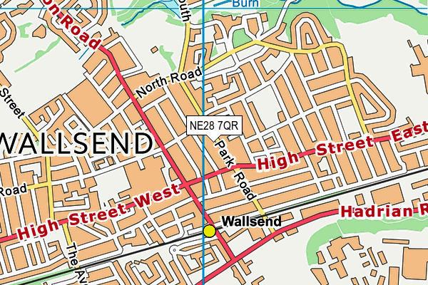 NE28 7QR map - OS VectorMap District (Ordnance Survey)