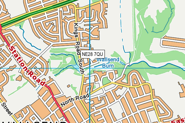 NE28 7QU map - OS VectorMap District (Ordnance Survey)
