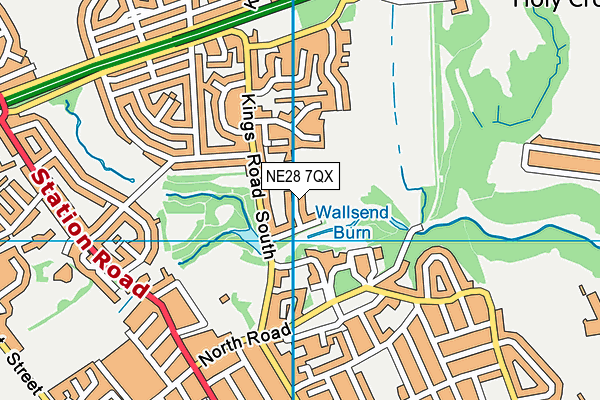 NE28 7QX map - OS VectorMap District (Ordnance Survey)
