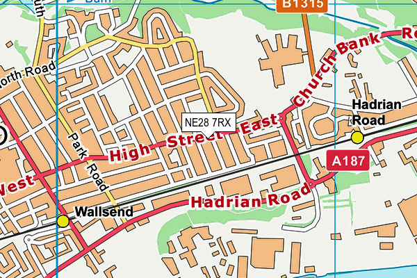 NE28 7RX map - OS VectorMap District (Ordnance Survey) NE28 7RX map - OS VectorMap District (Ordnance Survey)