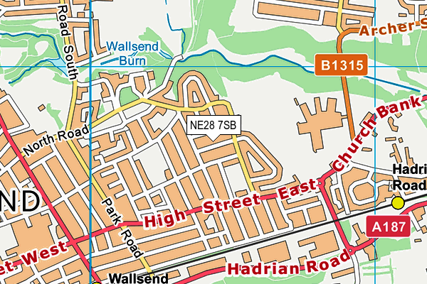 NE28 7SB map - OS VectorMap District (Ordnance Survey) NE28 7SB map - OS VectorMap District (Ordnance Survey)