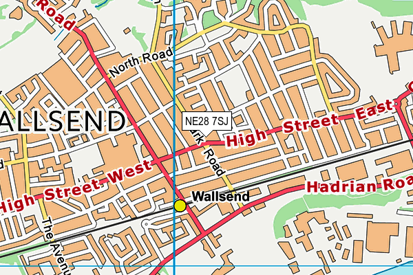 NE28 7SJ map - OS VectorMap District (Ordnance Survey) NE28 7SJ map - OS VectorMap District (Ordnance Survey)