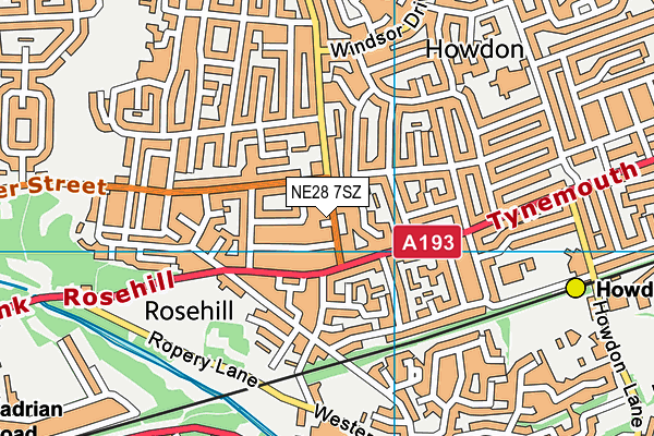 NE28 7SZ map - OS VectorMap District (Ordnance Survey) NE28 7SZ map - OS VectorMap District (Ordnance Survey)