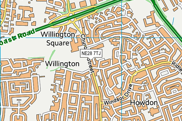 NE28 7TJ map - OS VectorMap District (Ordnance Survey) NE28 7TJ map - OS VectorMap District (Ordnance Survey)