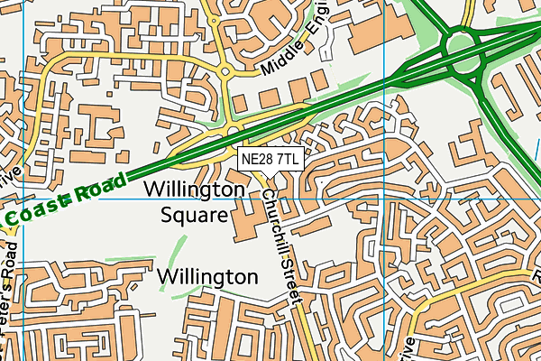 NE28 7TL map - OS VectorMap District (Ordnance Survey) NE28 7TL map - OS VectorMap District (Ordnance Survey)