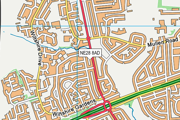NE28 8AD map - OS VectorMap District (Ordnance Survey) NE28 8AD map - OS VectorMap District (Ordnance Survey)