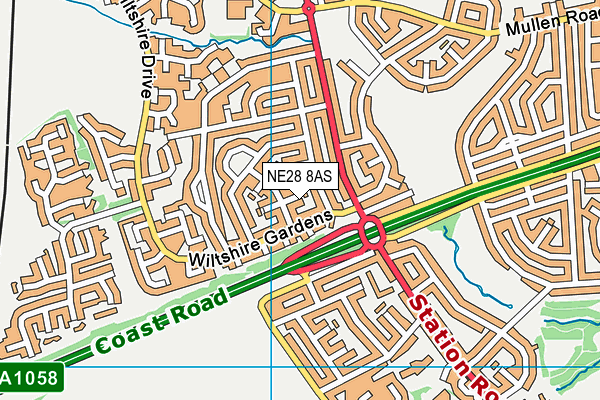 NE28 8AS map - OS VectorMap District (Ordnance Survey) NE28 8AS map - OS VectorMap District (Ordnance Survey)