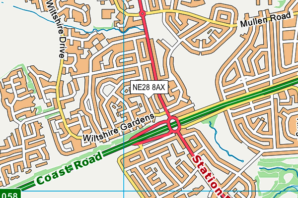 NE28 8AX map - OS VectorMap District (Ordnance Survey) NE28 8AX map - OS VectorMap District (Ordnance Survey)