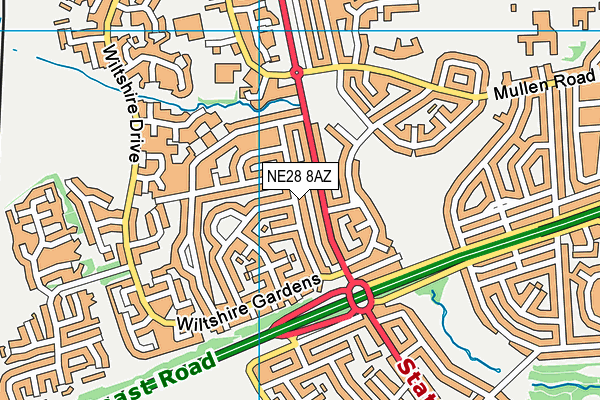 NE28 8AZ map - OS VectorMap District (Ordnance Survey) NE28 8AZ map - OS VectorMap District (Ordnance Survey)