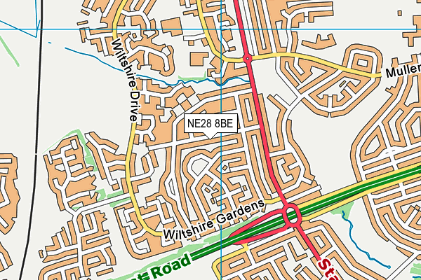 NE28 8BE map - OS VectorMap District (Ordnance Survey) NE28 8BE map - OS VectorMap District (Ordnance Survey)