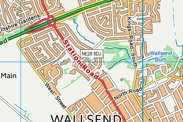NE28 8DJ map - OS VectorMap District (Ordnance Survey)