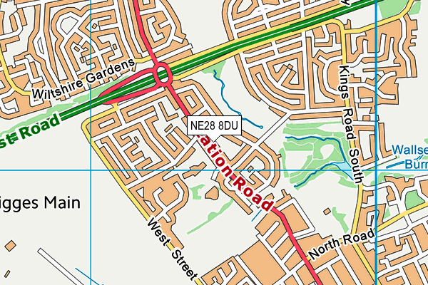 NE28 8DU map - OS VectorMap District (Ordnance Survey)