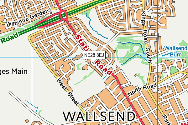 NE28 8EJ map - OS VectorMap District (Ordnance Survey) NE28 8EJ map - OS VectorMap District (Ordnance Survey)