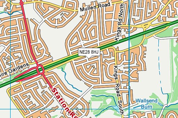 NE28 8HJ map - OS VectorMap District (Ordnance Survey)