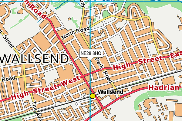 NE28 8HQ map - OS VectorMap District (Ordnance Survey)