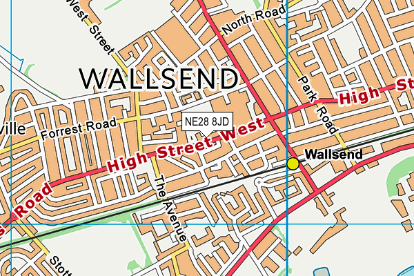 NE28 8JD map - OS VectorMap District (Ordnance Survey) NE28 8JD map - OS VectorMap District (Ordnance Survey)