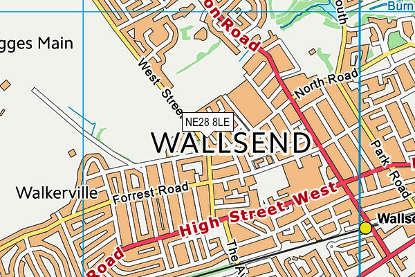 NE28 8LE map - OS VectorMap District (Ordnance Survey) NE28 8LE map - OS VectorMap District (Ordnance Survey)