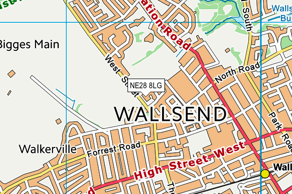 NE28 8LG map - OS VectorMap District (Ordnance Survey) NE28 8LG map - OS VectorMap District (Ordnance Survey)
