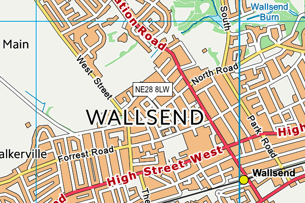 NE28 8LW map - OS VectorMap District (Ordnance Survey) NE28 8LW map - OS VectorMap District (Ordnance Survey)