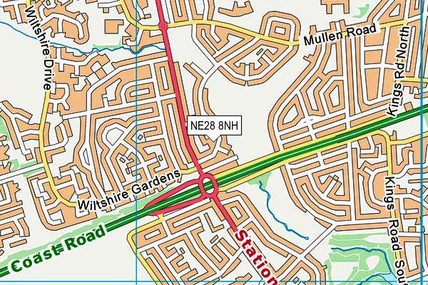 NE28 8NH map - OS VectorMap District (Ordnance Survey)